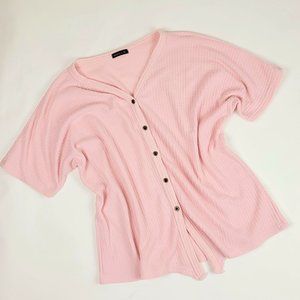 Miholl waffle knit pink top